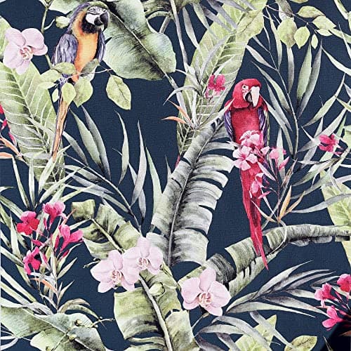 Image of Arthouse Pretty Polly Navy Background Coloured Wallpaper for Living Spaces & Feature Walls, Kitchen Bedroom Hallway Dining 10.05m x 0.53m Roll Botanical Feel with Animal & Floral Morifs 297106