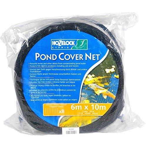 Image of HOZELOCK - Pond Protection Net 6 x 10 m : Ideal for Protecting the Pond from Leaves, Large Debris and Predators, Supplied with 4 Stakes [1737 0000]