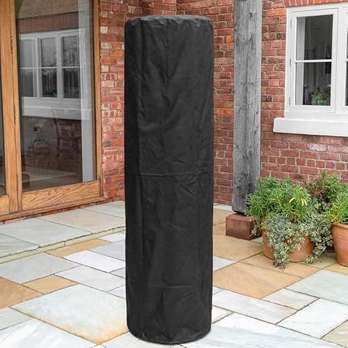 Image of HARRIER Standing Patio Heater Cover | Heavy Duty Protective Heater Cover with Zipper & Adjustable Drawstring - Water and Fire Resistant (211cm x 52cm) - Heater Not Included