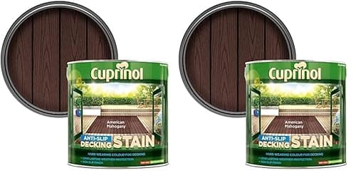 Image of Cuprinol 2.5 litres Anti Slip Decking Stain - American Mahogany (Pack of 2)