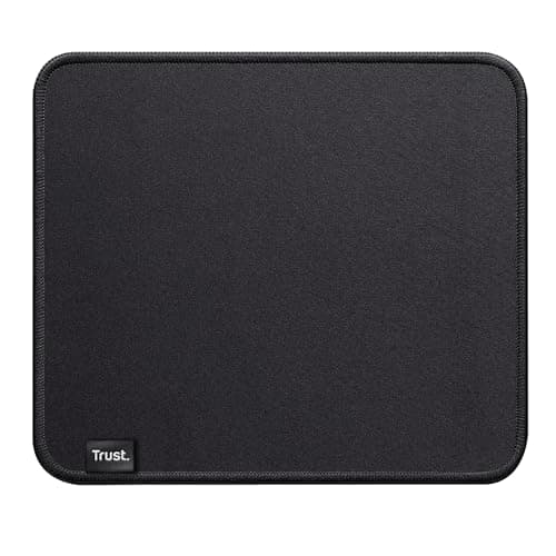 Image of Trust Boye Mouse Pad, Sustainable Design, Rubber Anti-slip Bottom, 250 x 210 x 3mm, Mouse Mat with Stitched Edge, Machine Washable, Office Mouse Pad for Work, Home Office - Black