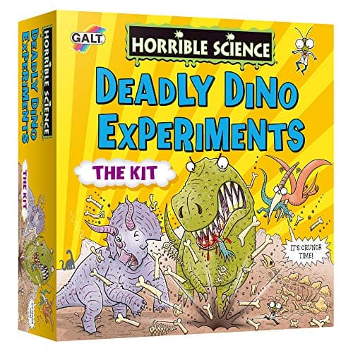 Image of Galt Deadly Dino Experiments - Horrible Science Experiments with Fossil Digging Kit for Kids and Slime Kit - Science Kit with Fossil Excavation and Slime Egg - For Boys and Girls Ages 8 Years Plus