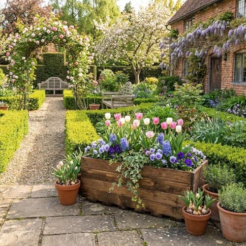 Image of Charles Taylor Large Jumbo Open Wooden Garden Veg Trough Planter