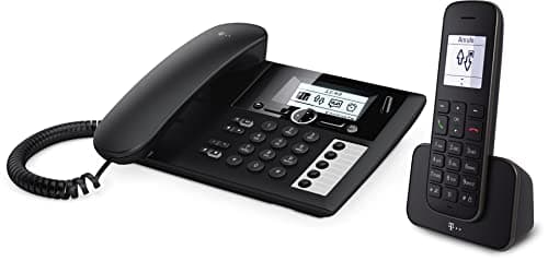 Image of Telekom Sinus PA 207 Plus 1 Black Telephone with Answering Machine and Handset