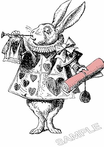 Image of Alice In Wonderland Poster Rabbit Vintage Photo Wall Art Picture A4