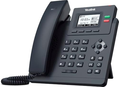 Image of Yealink SIP-T31P Entry-level IP Power over Ethernet Corded Phone with 2 Lines, HD Voice and 2.3 Inch Graphical LCD Display with Backlight (132 x 64 Pixel) - Black