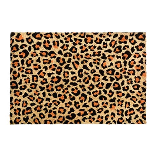 Image of CKB LTD® LEOPARD PRINT Novelty DOORMAT Unique Doormats Front/Back Funny Door Mats Made with a non-slip PVC backing - Natural coir - Indoor & Outdoor