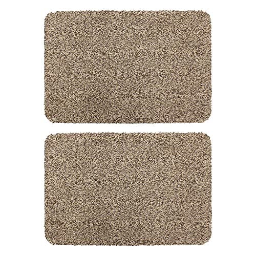 Image of JVL Tanami Machine Washable Doormat, 50x75cm, Beige, Pack of 2