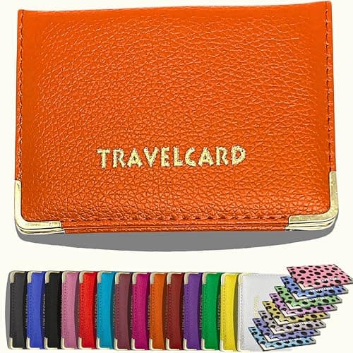 Image of HITHIKA - New Leather Oyster Travel Card Bus Pass Holder Wallet Rail Card Cover CASE (Orange)