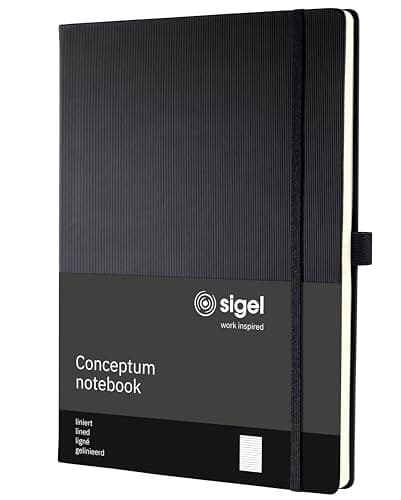 Image of Sigel CONCEPTUM A4 Lined Hardcover Notebook - Black