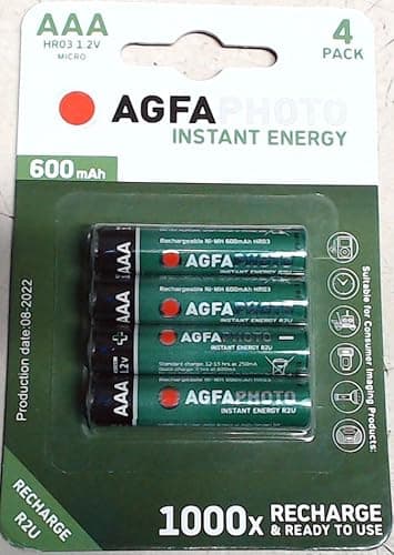 Image of 4 x AGFA AAA NiMh Cordless Telephone Rechargeable Batteries-Binatone, BT (inc Diverse, Studio, Graphite, etc–NOT SYNERGY), Doro, iDect, MagicBox, Panasonic, Philips, Siemens