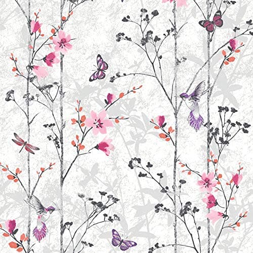 Image of Muriva 102550 Novelties Eden Wallpaper Rolls - Pink