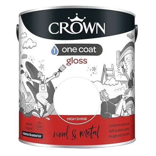 Image of Crown One Coat Gloss, Pure Brilliant White (750ml)