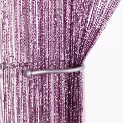 Image of John Aird Jazz Glitter String Curtain Panel (Aubergine)