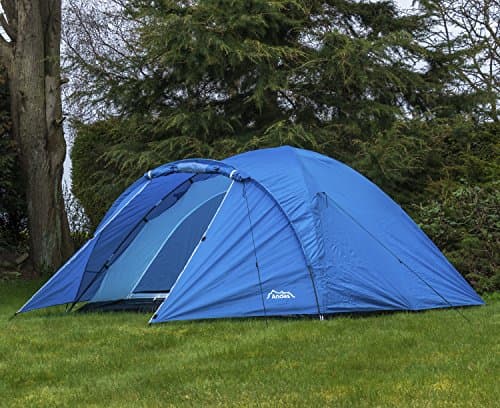 Image of Andes Blue 4 Person Man Berth Double Skin Camping/Festival Dome Tent