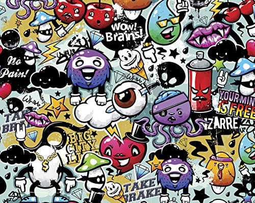 Image of OhPopsi Graffiti Monster Large Wall Mural, Paper, Multicolour, 56.5x10x10 cm