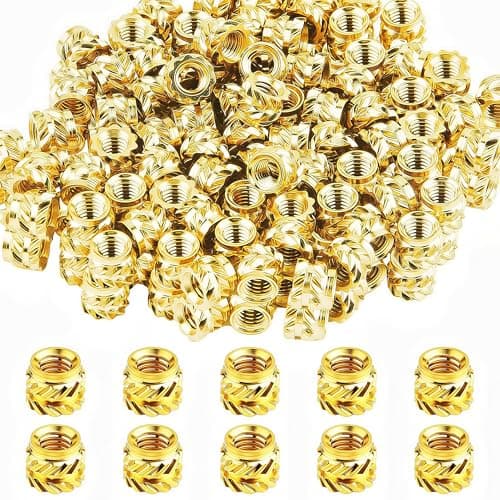 Image of 100 PCS M3 Threaded Insert M3 x 4mm x 5mm Heat Set Inserts, 3D Printing Brass Nuts Threaded Inserts Nuts for Plastic, Female Thread Knurled Heat Embedment Nut for Loptop Automotive Plastic Shell