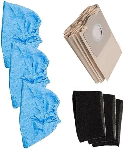 Image of Daaxing Dust Bags Foam Filters Cloth Cover For Einhell TC-VC 1820, TC-VC 1820 SA, TC-VC 1812 S, TC-VC 1815 Wet and Dry Vacuum Cleaner Replacement Parts,5PCS Dust Bag,3 Foam Filter,3 Cloth Cover