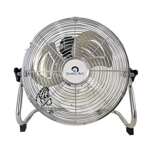 Image of Static Arc 100W METAL CHROME FLOOR FAN 18" AIR COOLING STAND 3 SPEED GYM WORKSHOP 18in