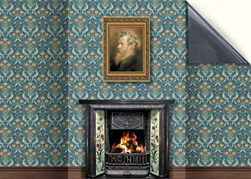 Image of Stick & Go Repositionable Self Adhesive Dolls House Wallpaper 1:12 Scale (1 Sheet) - Feature Wall/William Morris Parlour - No. 177