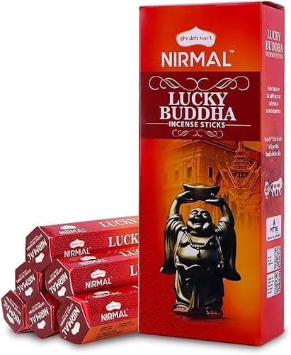 Image of Shubhkart Hexa Lucky Buddha Incense Sticks, Pack of 6, Total 120 Sticks for Calming, Stress Relief and Mindful Meditation, Eco-Friendly, Non-Toxic and Unique Aromatic Incense