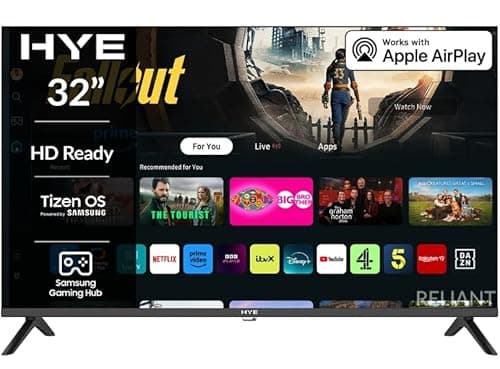 Image of HYE TV - Smart TV, 32" Screen Size, HD Ready Resolution, Apple AirPlay, Samsung Tizen OS & Gaming Hub, Versatile Connectivity, Black, Perfect For Streaming, Gaming & Entertainment - 32HDS1008