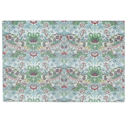 Image of The Leonardo Collection William Morris Strawberry Thief Cutting Board for Home & Restaurants | Durable & Printed Chopping Boards for Kitchens | Washable Plastic Chopping Board for Everyday Use
