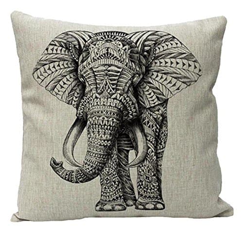 Image of JOTOM Elephant Cushion Covers Couch Throw Pillow Case Throw Pillows Cover for Outdoor Car Home Sofa Decor 45x45cm (Elephant)