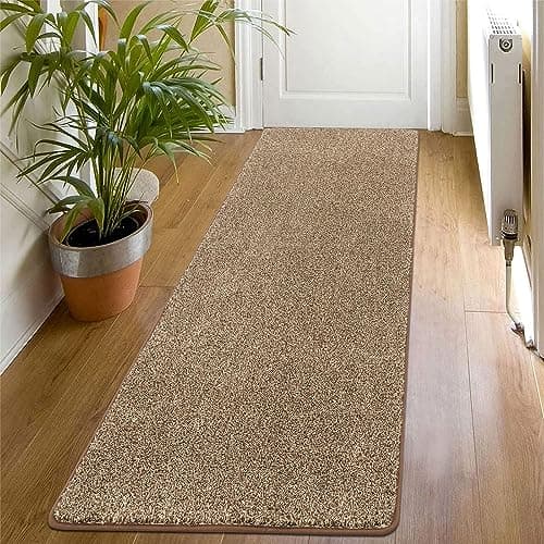 Image of SHACOS Runner Rug for Hallway 50x150cm Carpet Runners Brown Non Slip Washable Long Hall Kitchen Runners Floor Entryway Runner Carpet for Hallway Entrance Kitchen Laundry Room