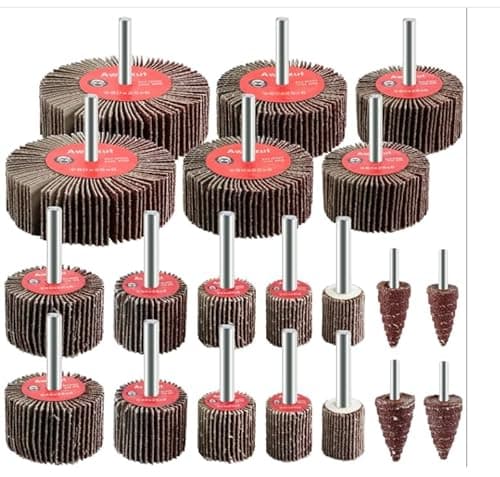 Image of 20PCS Abrasive Flap Wheel Sander Set,80 Grit Sanding Flap Wheels Set,Sandpaper Flap Sanding Polishing Wheel Sanding Discs for Drill Rotary Tool Polishing Grinding