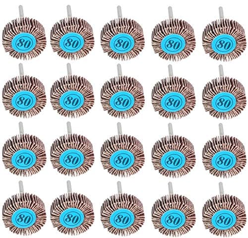 Image of LATERN 20Pcs Flap Wheel, 80 Grit Sanding Paper Polishing Wheel 10mm Dremel Flap Wheel for Rotary Tool