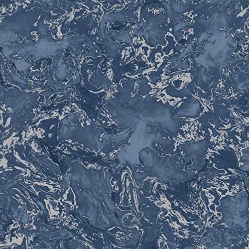 Image of Muriva Elixir Marble Wallpaper Navy Blue/Silver Metallic - 166505