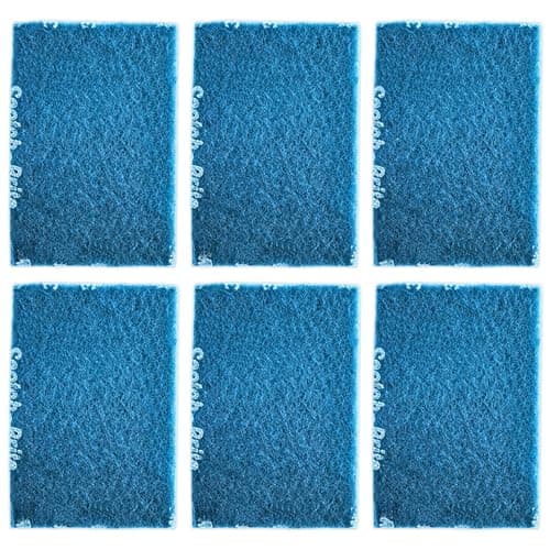 Image of Made with 3M Scotch Brite General Purpose Hand Pad Abrasives Scuff Pads Sanding Metal Heavy Duty Aluminum Oxide Scuffing Cleansing Blending Cleaning 6 X 9inch (Mighty Blue 6 Piece)