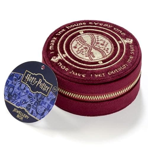 Image of Harry Potter Time Turner Burgundy Red Embroidered Jewellery Box by The Carat Shop