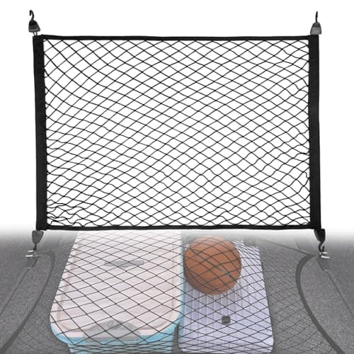 Image of Car Cargo Net,Adjustable Organizer Storage Net,60 x 40cm Elastic Nylon Mesh Baggage Organizer,Cargo Boot Netting Universal Fit for Luggage,Car Boot,Trunk,Vehicle,Van,SUV,4 Hooks Included (60 x 40cm)