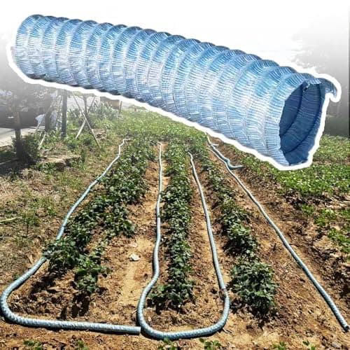 Image of RENLXFI Drainage Pipe Non Woven Fabric Corrugated Underground Drain Pipe, 5cm Wide French Drain Pipe Custom Length - Expandable Flexible Perforated, Garden Irrigation Drainage Pipe(L 3m(9.8ft))