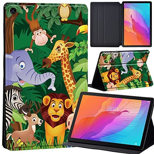 Image of Huawei MediaPad M5 Lite 10 10.1 inch Cover Case Slim Lightweight Trifold Stand PU Case Cover Auto Sleep/Wake for Huawei MediaPad M5 Lite 10 10.1 Inch 2018 Release Tablet (zoo)