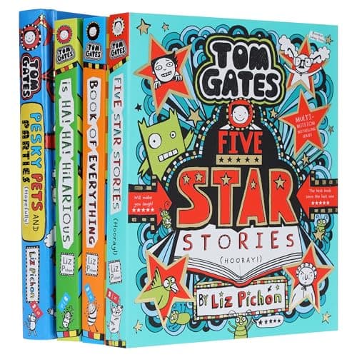 Image of Tom Gates Series (Book 21-24) by Liz Pichon 4 Books Collection Set (Tom Gates: Pesky Pets and Parties [Hardback], Five Star Stories, Book of Everything & Ha! Ha! Hilarious)