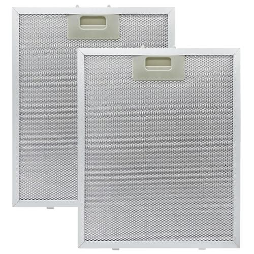 Image of Hikrxya 2 Pack Cooker Hood Filter Replacement Metal Grease Filter, Universal Mesh Hood Extractor 320x260mm 5-Layer Aluminum, Vent Filter Fit for Many Leading Brand of Cooker Hood