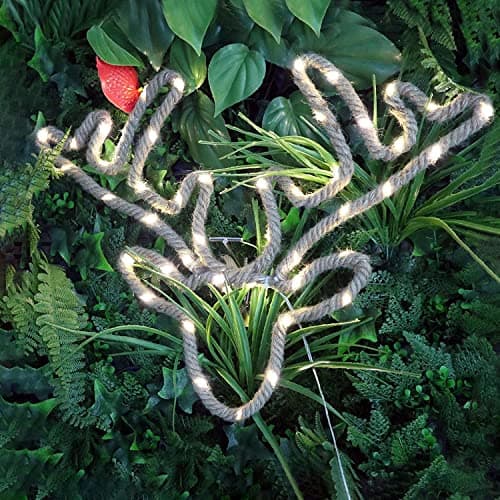 Image of SHATCHI Christmas Decorations LED Lights Battery Operated Stag Reindeer Head Silhouette Hemp Rope Lights Xmas Home Wall Room Hanging Décor