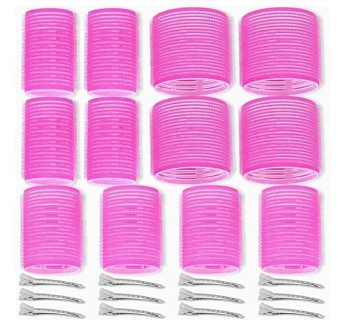Image of 24PCS Hair Rollers Set,Hair Rollers with Clips,Rollers for Hair Volume 3 Sizes (60/45/36mm) with 12 Clips,for Hair for Large Long,Medium,Short,Thick & Fine for Volume,Lift & DIY Styling