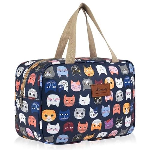Image of Aucuu Toiletry Bag, Large Full Size Toiletry Bag, Travel Hand-Held Make up Wash Bags, Portable Waterproof Toile-Try Kit, Bathroom Storage Case, Cosmetic Organizer for Travel, Camping for Women Girl