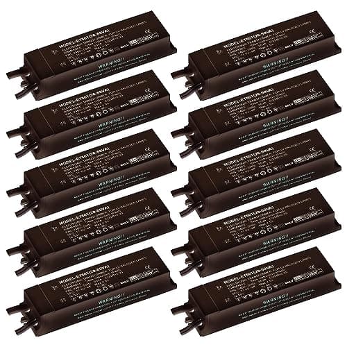 Image of Black Finish 12V Low Voltage 20W - 60W Rated Electronic Dimmable Transformer for Halogen Lights Lamps Bulbs IP20 Rated - Pack of 10