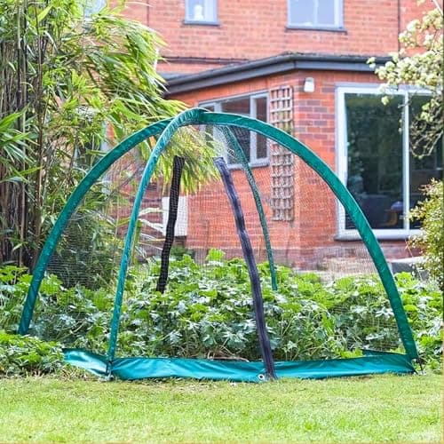 Image of Garden Mile Large Pop-Up Cloche 1.2 x 1.2m Protective Cage – Butterfly Netting Greenhouse Planter Cover for Raised Beds, Allotments, and Veg Patches – Insect Mesh Grow Tunnel for Crop Protection