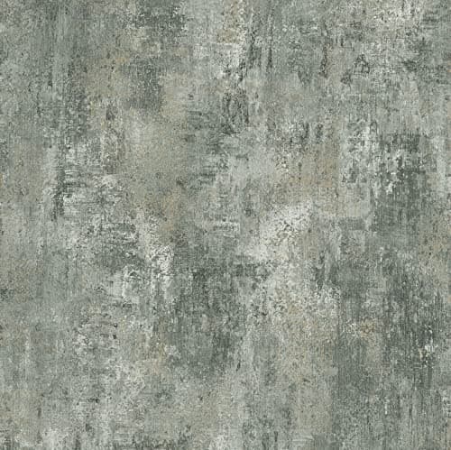 Image of SOPHIE LAURENCE Plain Distressed Stone Concrete Effect Cove Texture Feature Wallpaper - Thick Heavy Duty Soild Paste The Paper Designer Wallpaper (Full Roll, Green)
