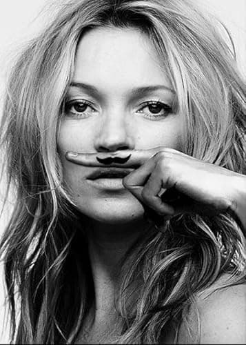 Image of Kate Moss Black And White Model Wall Art Poster Print Various sizes framed unframed (A3 297 x 420mm)