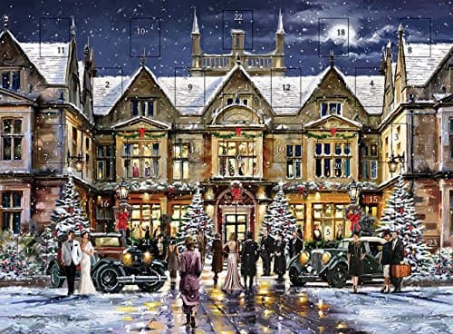 Image of Traditional Advent Calendar Christmas House Party Scene - Glitter Finish 24 Doors