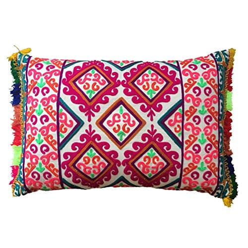 Image of Bombay Duck Rectangular Fiesta Embroidered Cushion, Multi-Colour