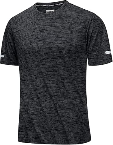Image of MAGCOMSEN Mens Gym T Shirt Training Running Sports Top Short Sleeve Quick Dry Shirt Breathable Lightweight Tshirt,Black,L