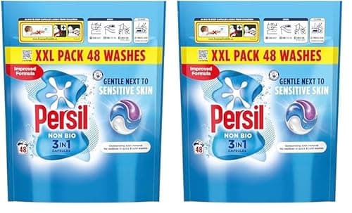 Image of Persil Non Bio 3 in 1 Washing Capsules 48 washes (Pack of 2)